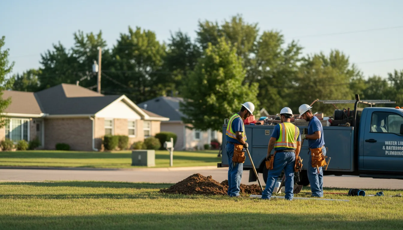Residential water line and bathroom plumbing service in Mantee, MS